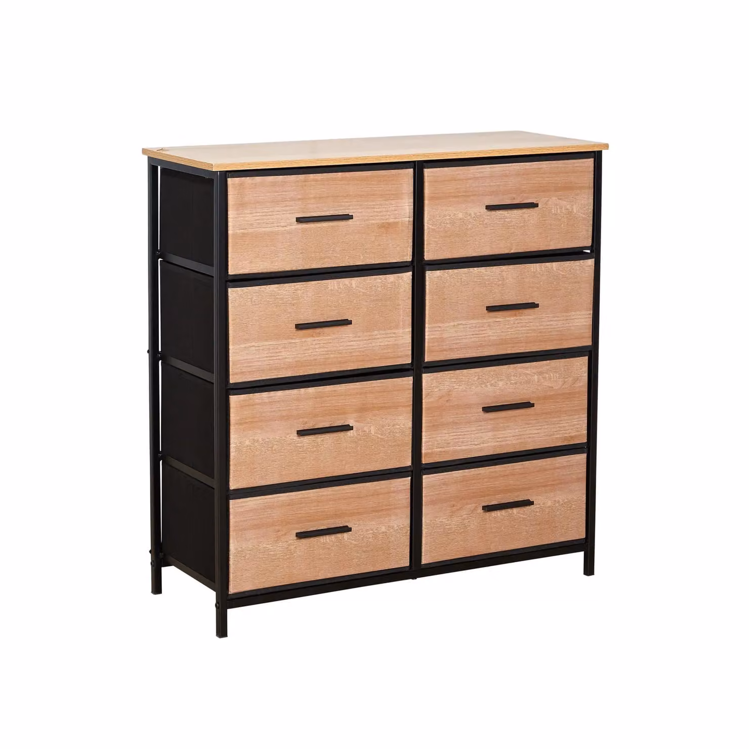 Home Source 8 Drawer Storage Chest in Brown with Modern Compact Design, Width: 80 cm – 6