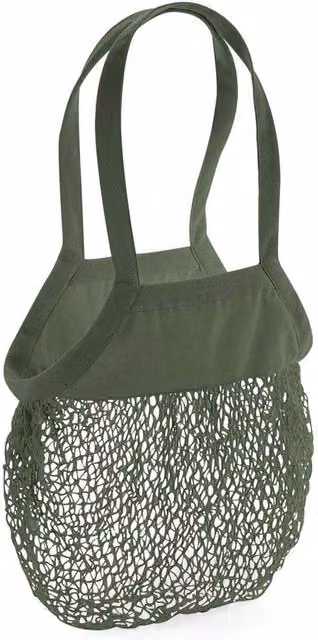 Westford Mill Cotton Mesh Grocery Bag in Green, W/D/H: 41.0 x 38.0 x 10.0 cm – 1