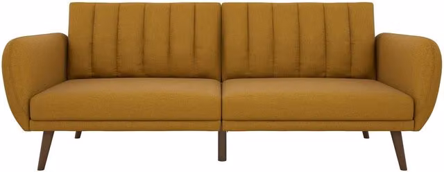 Novogratz NG Brittany Modern Sofa Bed in Mustard Yellow Linen