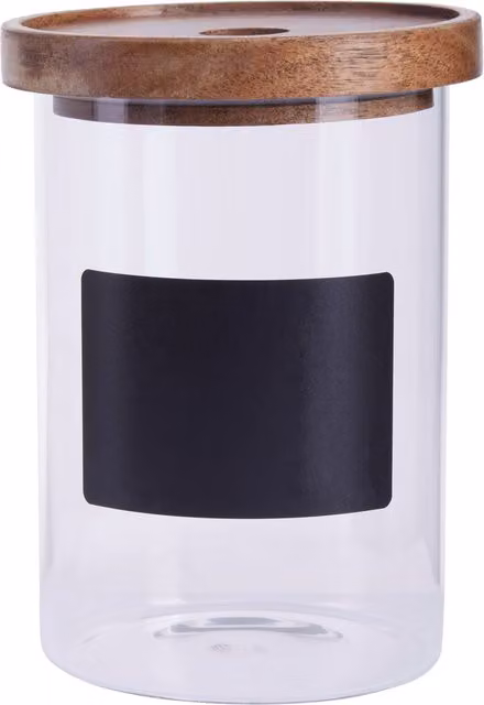 Orsina Airtight Glass Storage Jar with Chalkboard Lid and 950ml Capacity in Clear – 1