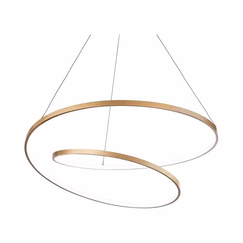 Netlighting Oz LED Decorative Swirl Suspended Pendant Light in Gold/Brass, 3000K Warm White