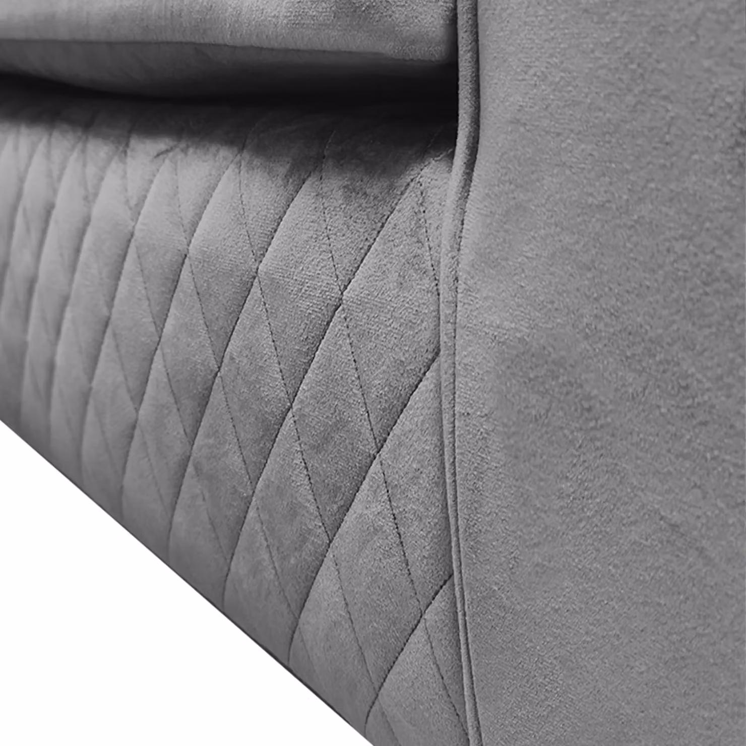 Furnishings For Less UK Victoria 2 Seater Sofa in Grey Soft Plush Velvet Fabric with Scatter Back – 3