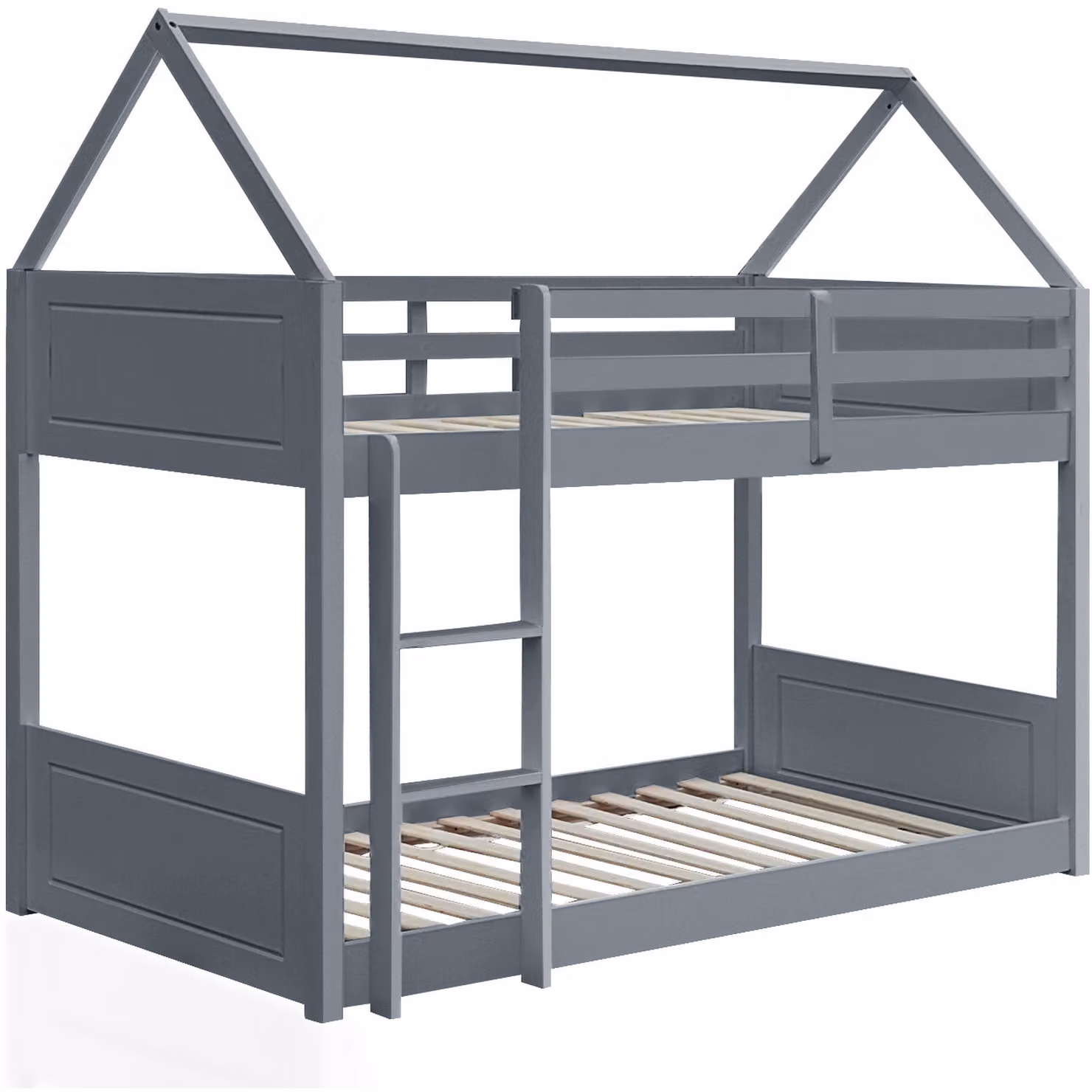 Comfy Living House Style Single Bunkbed in Grey, W/D/H: 90 x 190 cm – 2