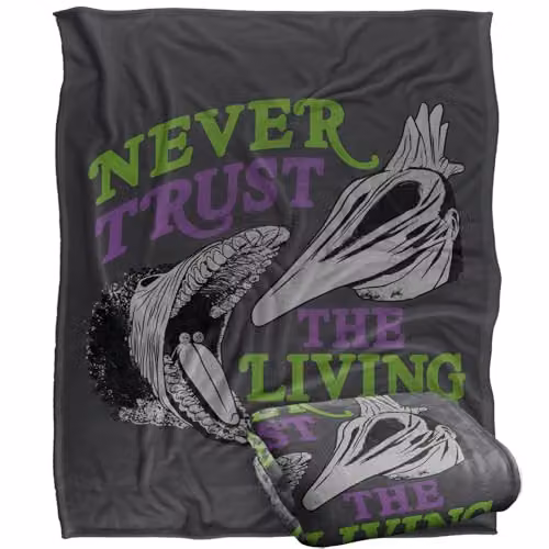 Warner Bros. Beetlejuice Never Trust Silky Touch Super Soft Fleece Throw Blanket, Multicolour, W: 152.4 cm x L: 127.0 cm – 1