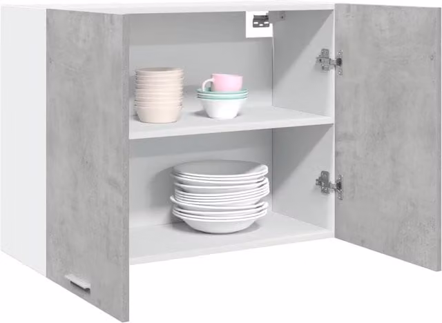 Berkfield Home Lyon Hanging Kitchen Cabinet, Grey, W: 80 cm, D: 31 cm, H: 60 cm