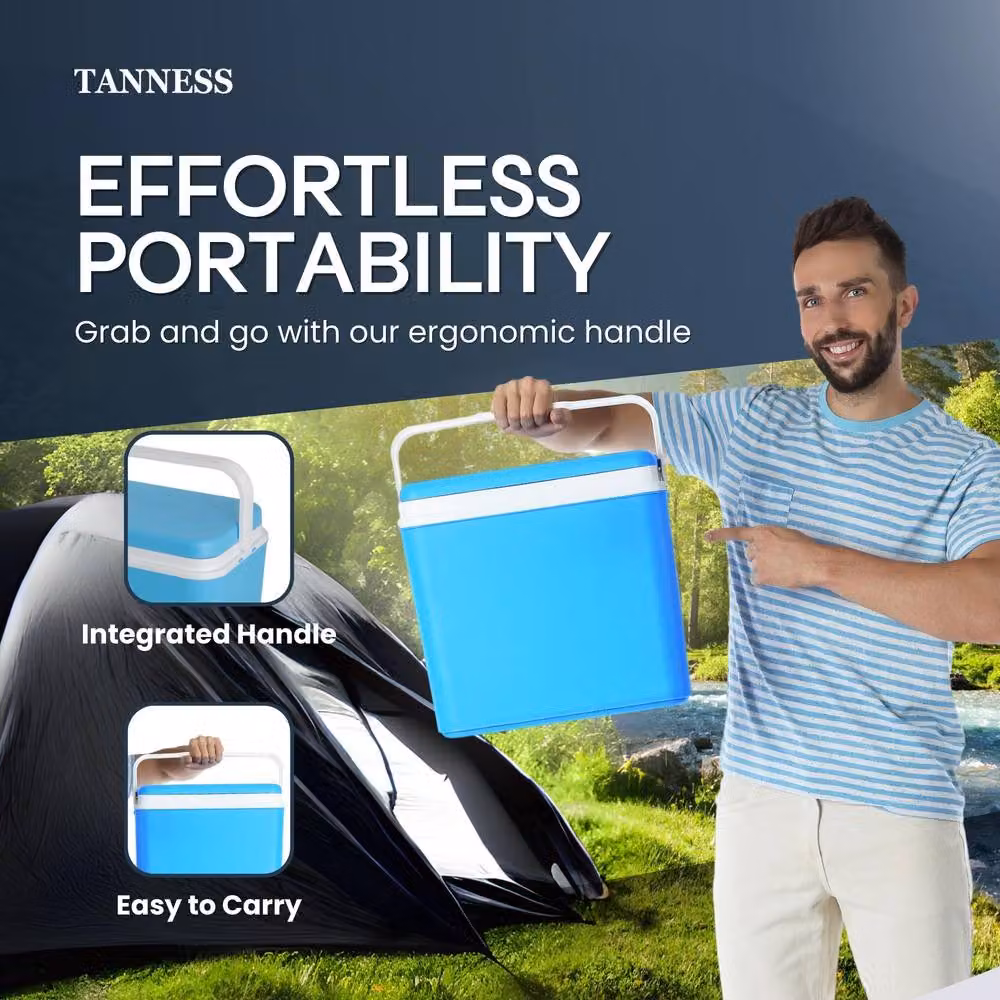 Tanness 24L Insulated Plastic Cool Box in Blue – 7