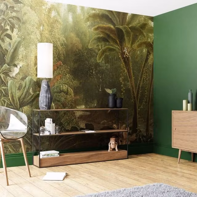 Superfresco Easy Jungle Green and Pink Floral Wall Mural W: 300 cm, H: 280 cm – 1