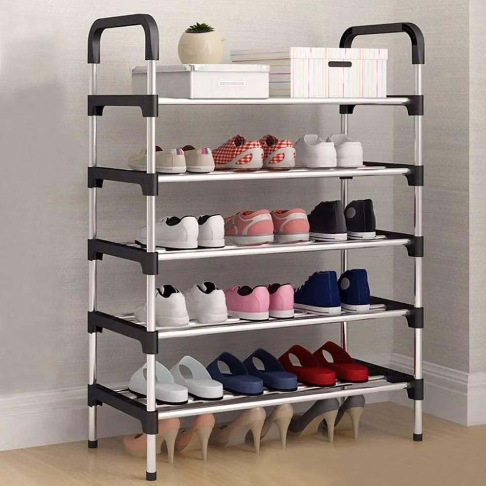 Kelvenix 5 Tier Silver Metal and Plastic Shoe Storage Rack Footwear Stand Shelf – 2