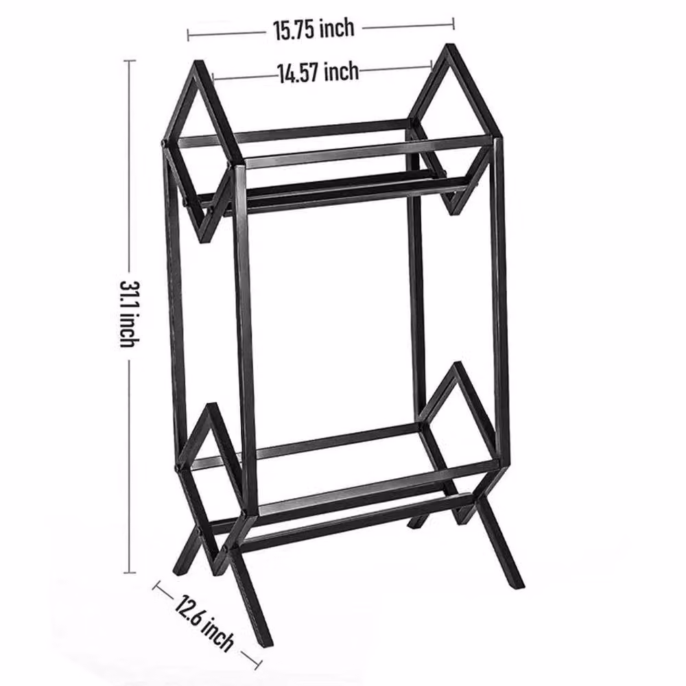 EONLION Metal Vinyl Record Storage Holder in Black, W: 50 cm – 2