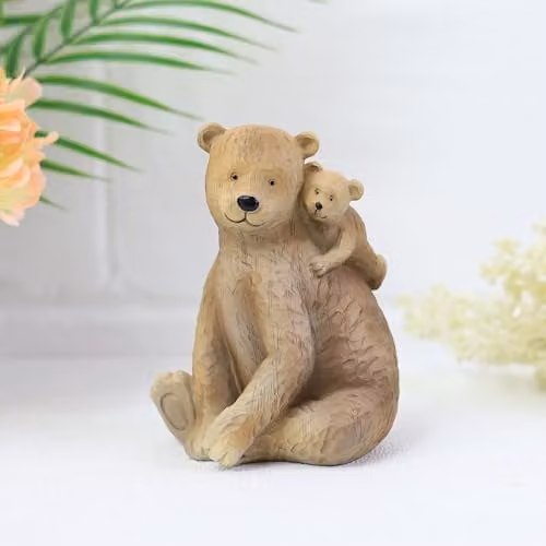 Garden Greatness Beau on Bonnie's Back Animal Statue Decor Figurine, Brown and Multicolour, H 15.0 cm x W 11.0 cm x D 11.0 cm – 1