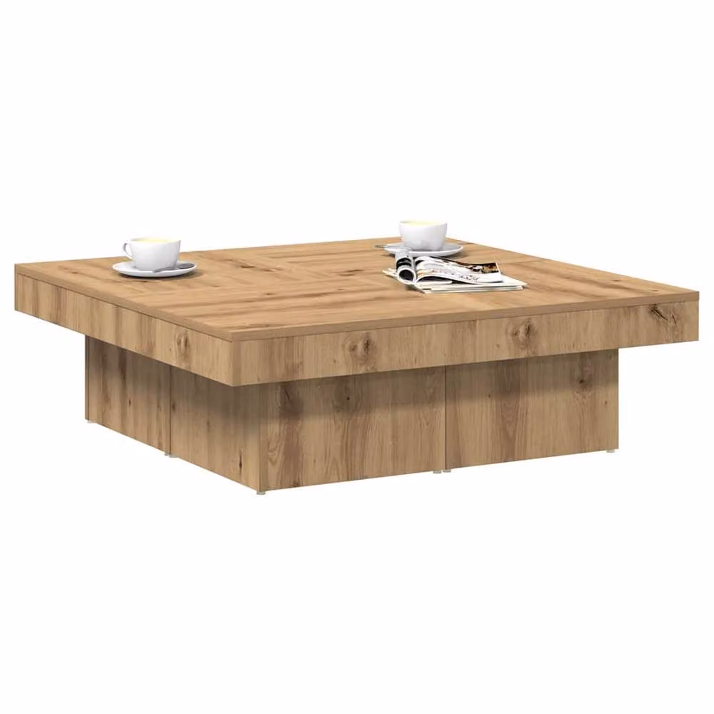 Berkfield Home Artisan Oak Coffee Table in Brown, W/D/H: 90 x 90 x 28 cm – 3