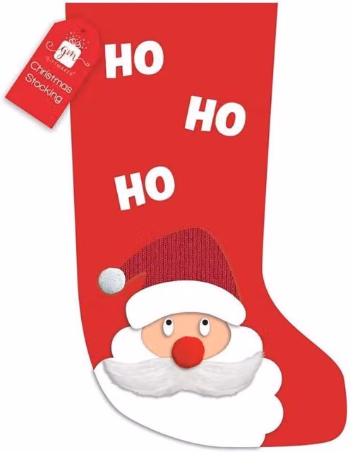 KDMD Classic Red and White Christmas Santa Hanging Stockings, 3 Pack