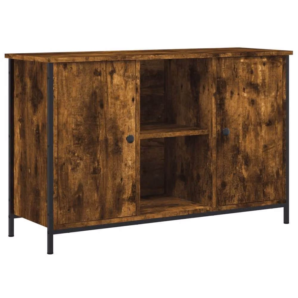 Berkfield Home Smoked Oak TV Cabinet in Brown, W/D/H: 100 x 35 x 65 cm – 3