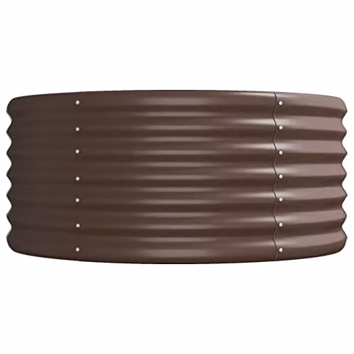 vidaXL Brown Galvanised Steel Garden Raised Bed W: 620 cm, D: 80 cm, H: 36 cm – 3