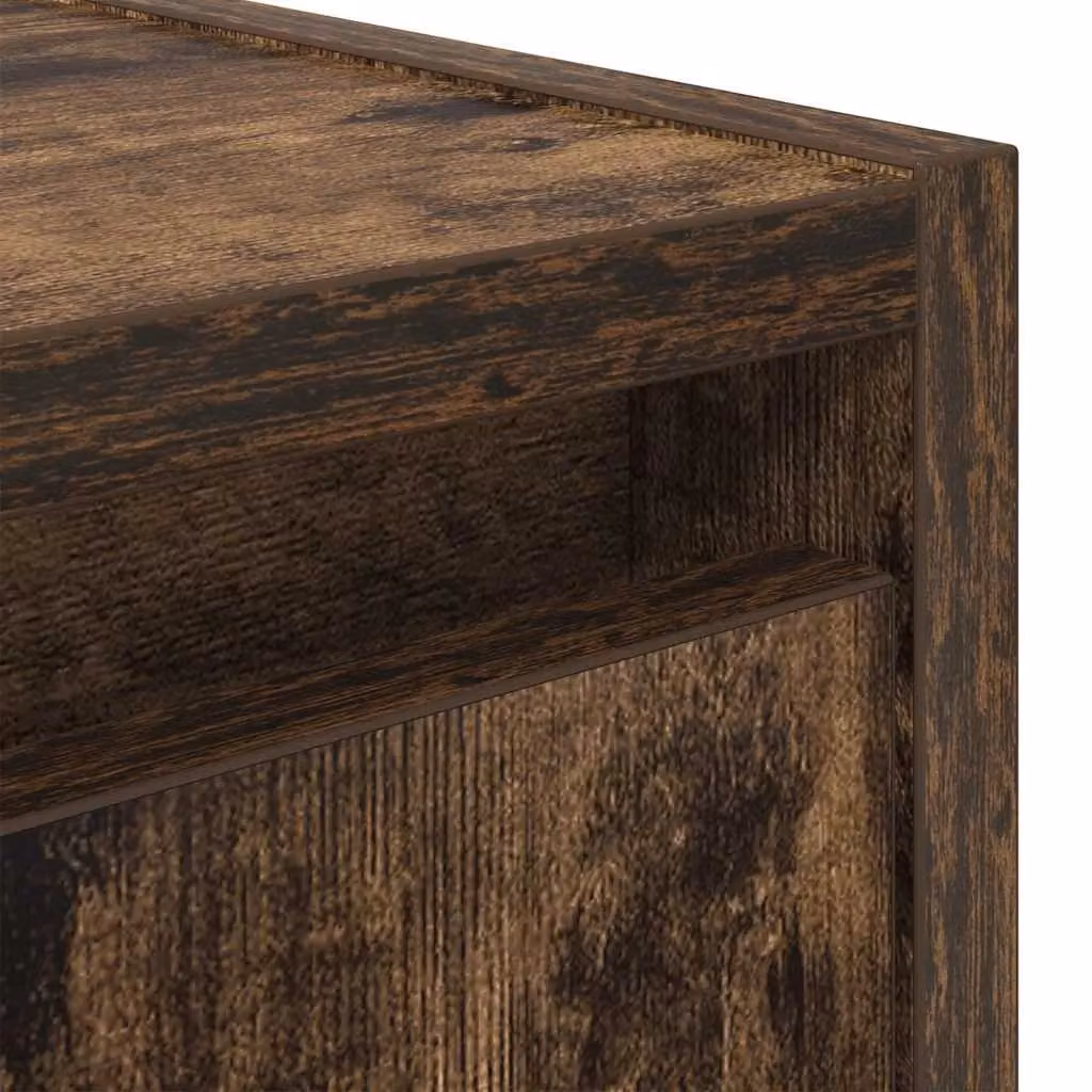 Berkfield Home Wall-Mounted Bedside Cabinet in Smoked Oak Brown, W/D/H: 38 x 34 x 40 cm – 7