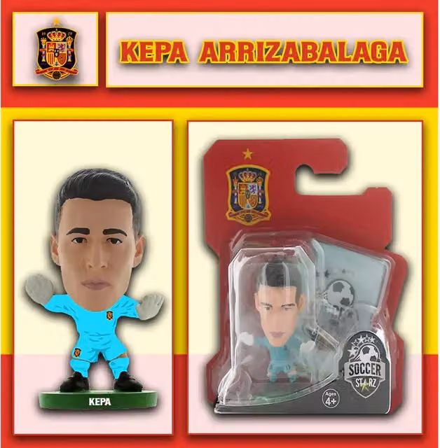 SoccerStarz Kepa Arrizabalaga Spain Home Kit Mini Figure, Turquoise, Height: 5 cm