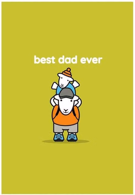Herdy Best Dad Ever Typography Paper Poster in Green