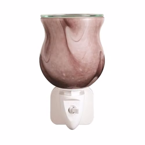 Aroma Accessories Electric Plug In Wax Melter, Purple Swirl Glass Design, H 12 cm