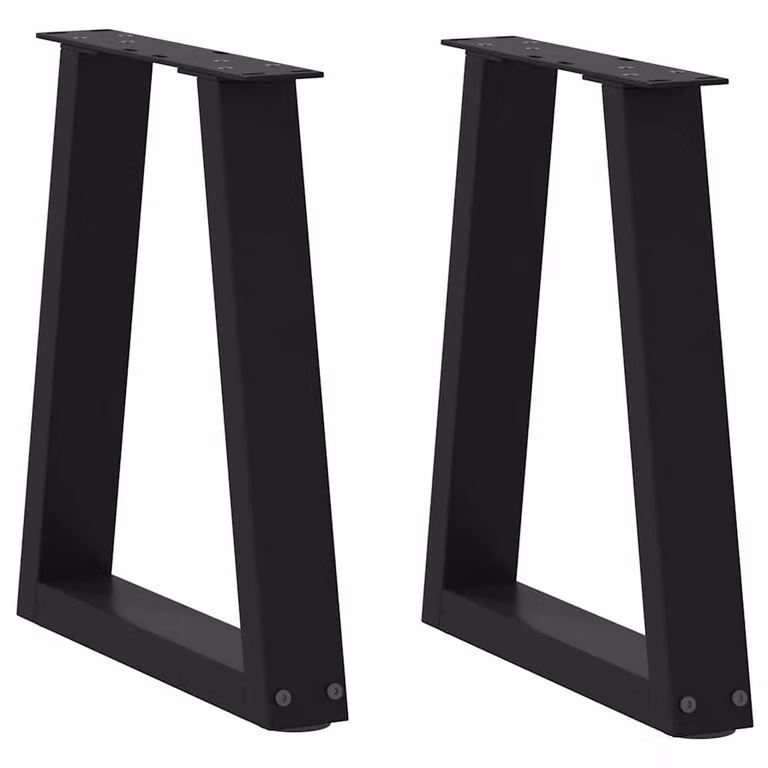 Berkfield Home V-Shape Dining Table Legs, 2 Piece Black Steel Set, W: 28 cm, H: 42-43.3 cm