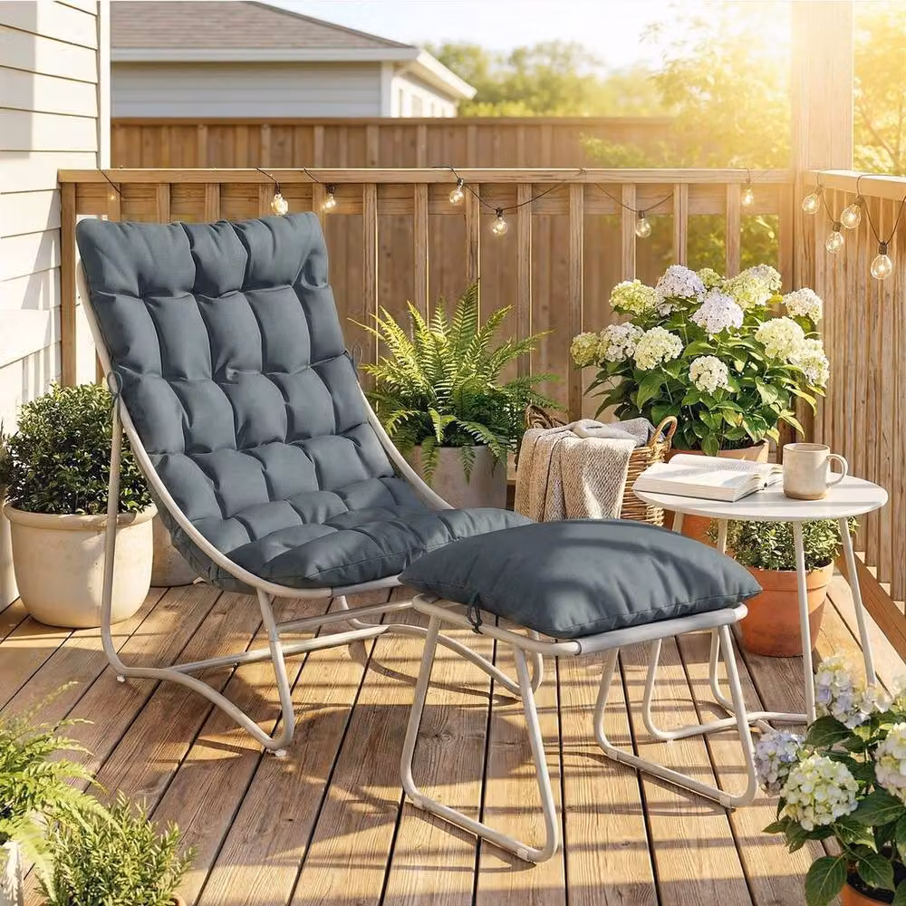 EONLION 3 Piece Grey Metal Bistro Set for Garden and Balcony, Width: 100 cm – 3