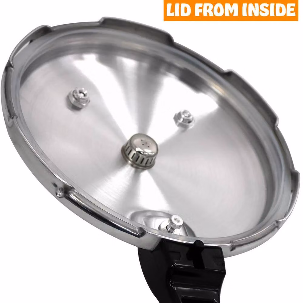 FLAVORA 7.5L Dual Handle Aluminium Pressure Cooker in Metallic Silver – 2