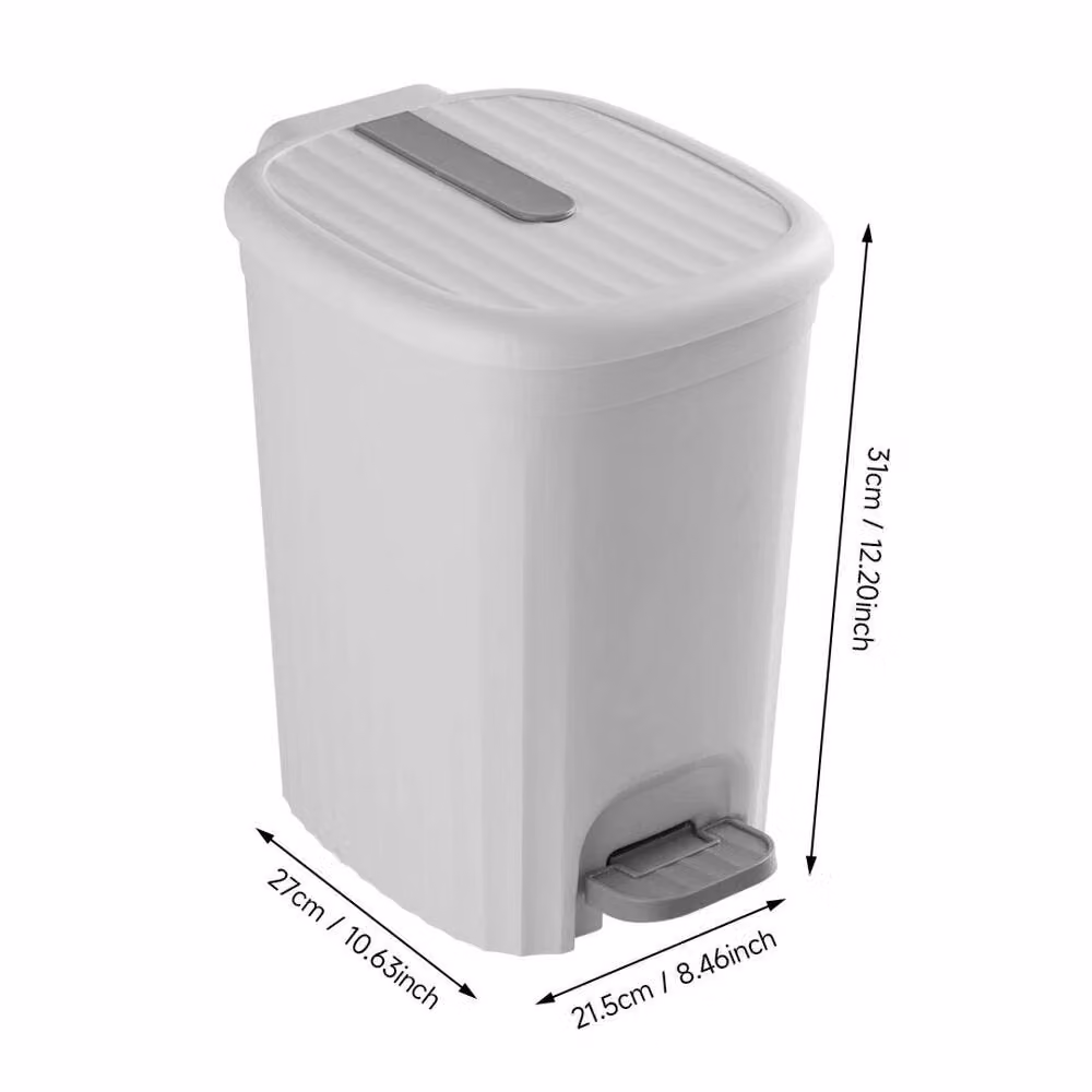 SPETLEK 15L Plastic Pedal Waste Bin for Home or Office, White, H: 31.0 cm, W: 27.0 cm – 2