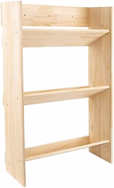 Kelvenix 3-Tier Wall Mounted Wooden Shoe Rack in Beige