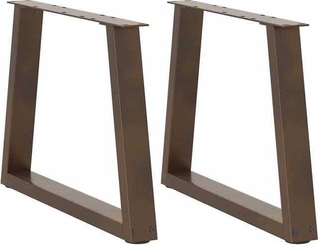 Berkfield Home V-Shape Dining Table Legs, 2 Pieces, Brown Steel, H: 60 cm, W: 42 cm – 1