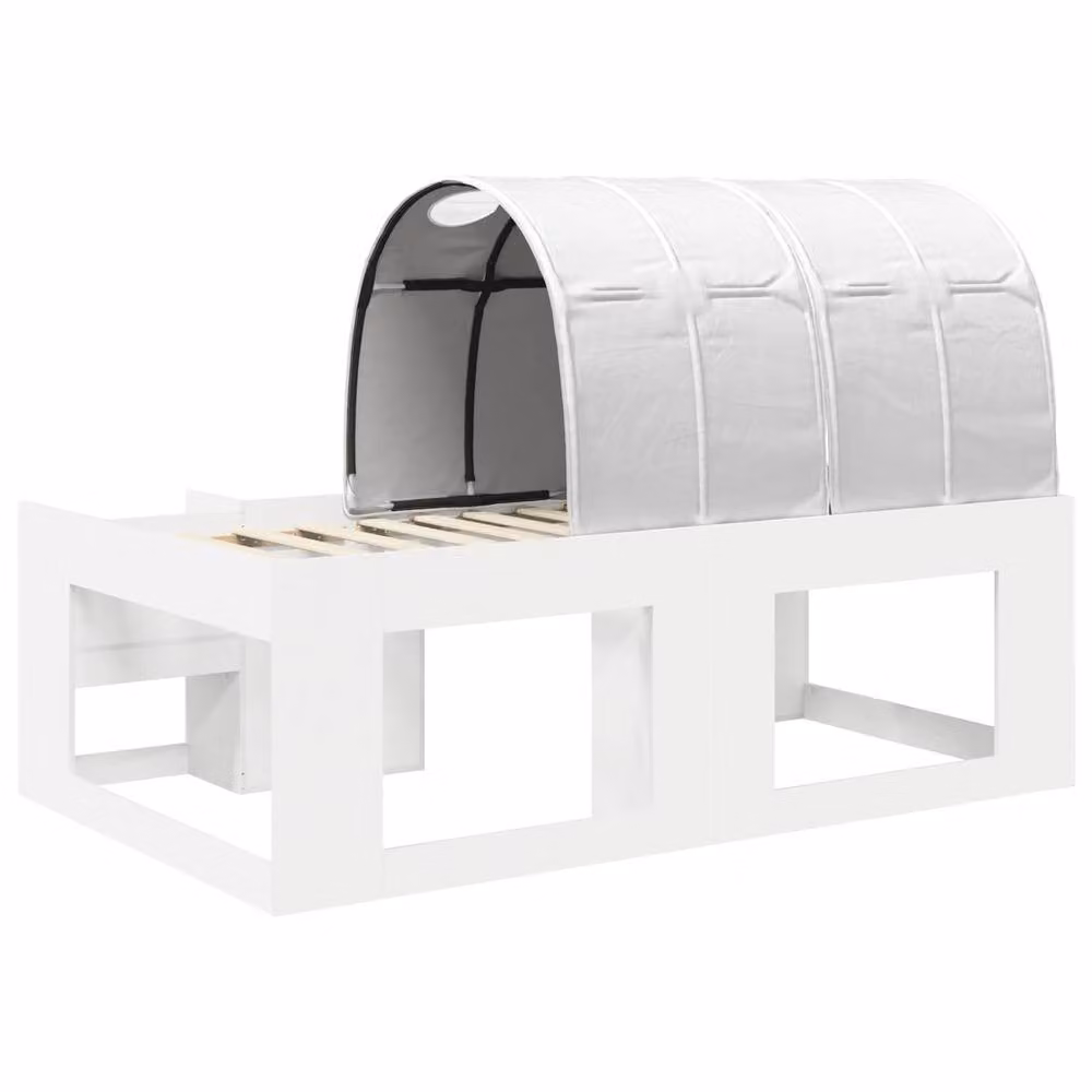 Berkfield Home White Engineered Wood Single Bed Frame with Tunnel, Shelf and Stairs – 2