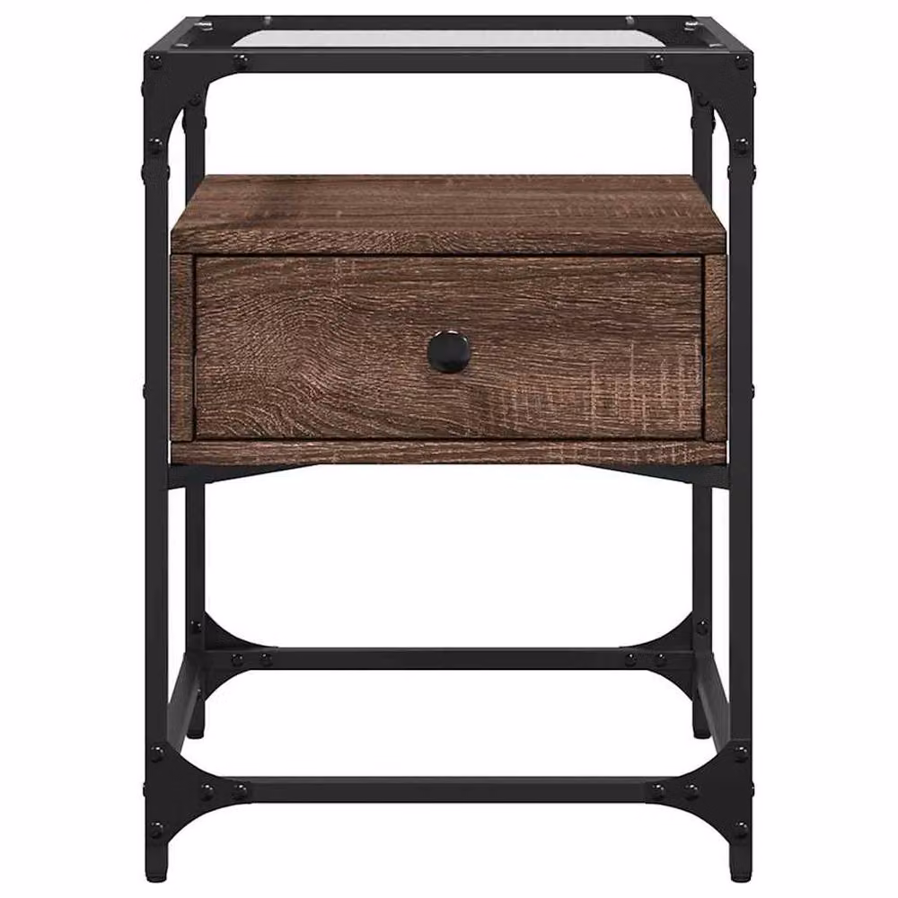 Berkfield Home Bedside Cabinet in Brown, W/D/H: 40 x 40 x 55 cm – 4