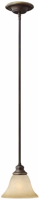 Elstead Cello Dome Mini Pendant Light in Antique Bronze with Faux Alabaster Glass and E27 Bulb Holder