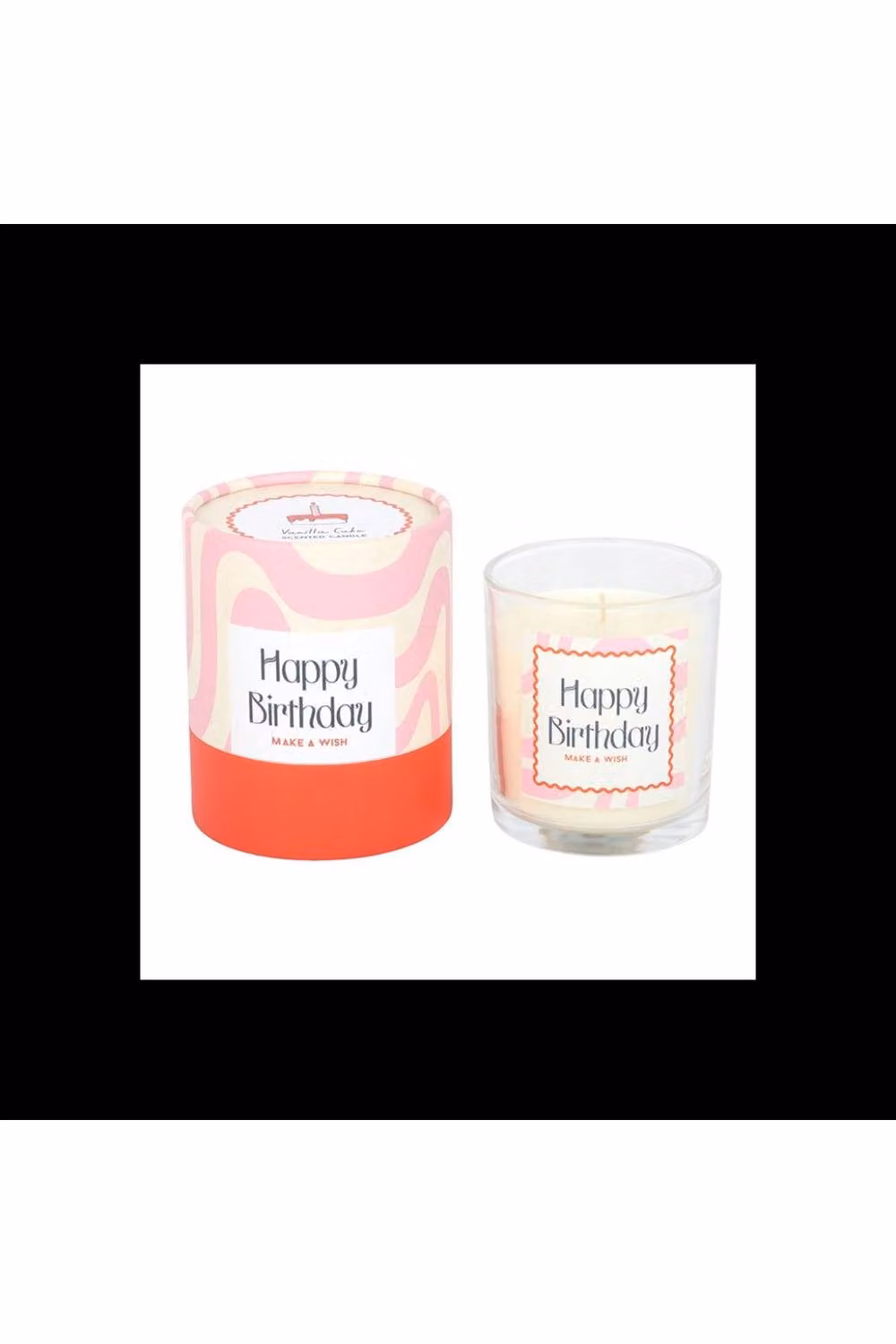 KDMD Happy Birthday Vanilla Cake Scented Candle in Baby Pink with 35 Hour Burn Time – 2