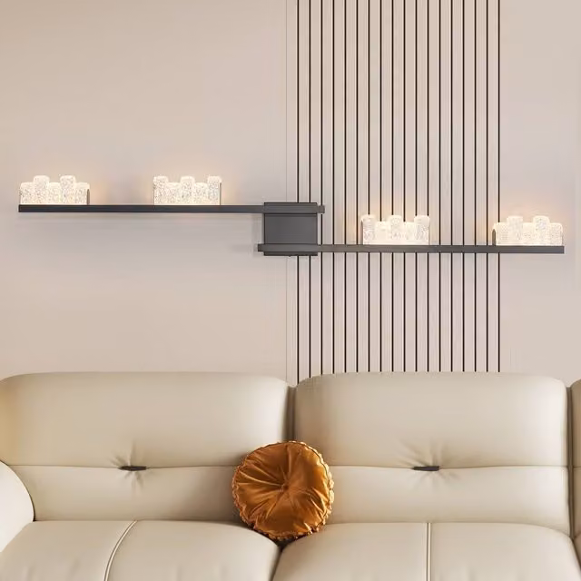 NIVOR 4 Light LED Modern Matte Black Flush Mounted Sconce Wall Lamp – 1