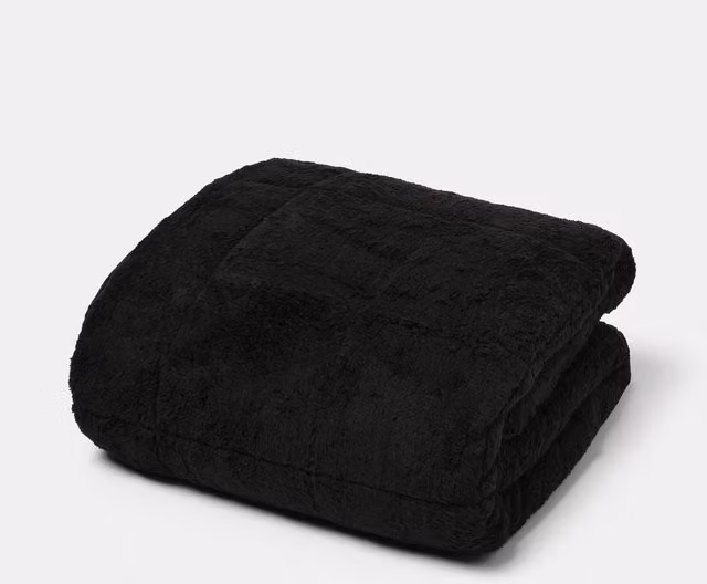 OHS Sensory Teddy Fleece Weighted Blanket, 8kg, Black