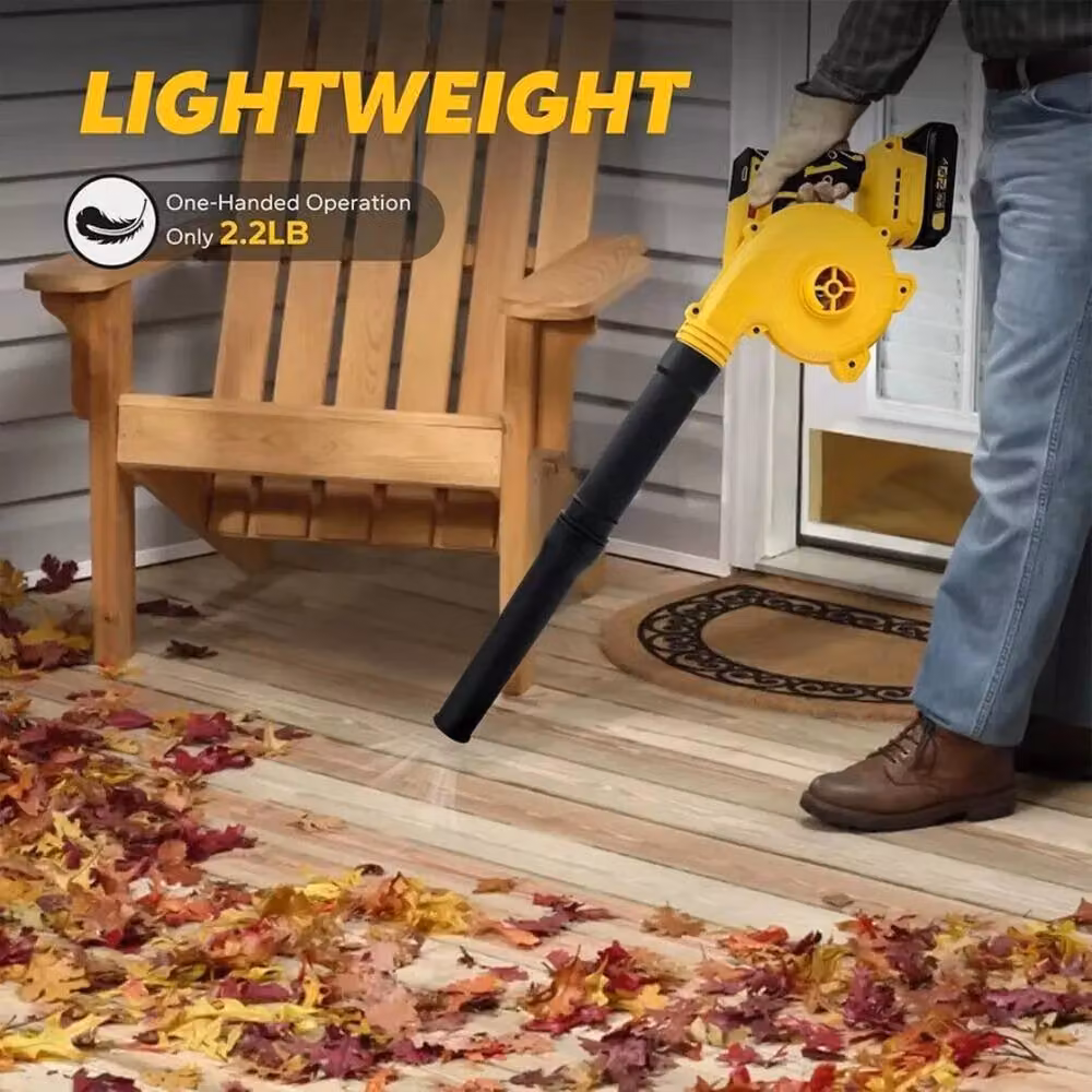Kelvenix Cordless Leaf Blower and Vacuum Tool in Yellow with Rechargeable Battery – 3