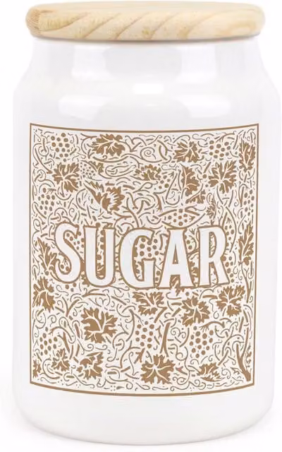 Purely Home Floral Ceramic Sugar Storage Canister in Yellow and White