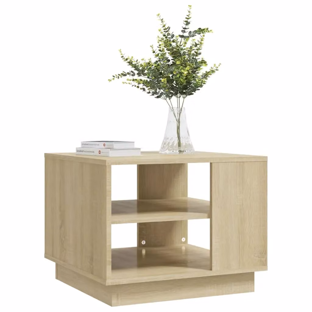 Berkfield Home Sonoma Oak Coffee Table in Brown, W/D/H: 55 x 55 x 43 cm – 3