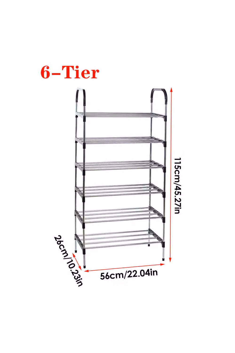 Garden Sanctuary 6-Tier Black Matt Galvanised Steel Shoe Rack – 3