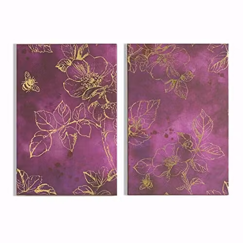 Graham & Brown Mulberry Trail Floral Printed Canvas Wall Art, Purple, H 60 cm x W 40 cm