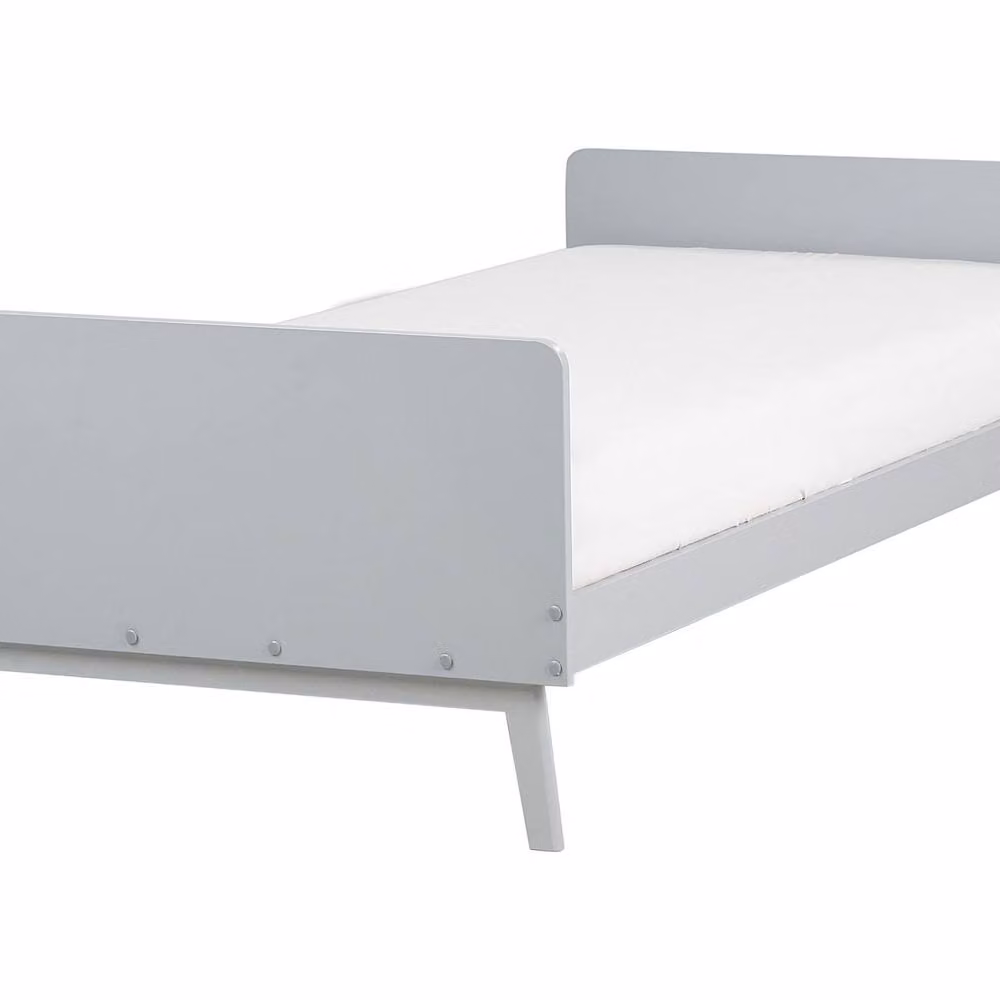 Wyld and Coco Scandinavian Single Bed Frame in Grey Lacquered Solid Pine, W/D/H: 90 x 200 cm – 2