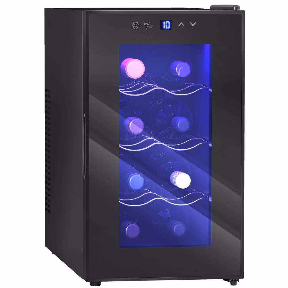 STILVORA Under-Counter Wine Fridge for 8 Bottles with LED Interior Light, Black – 3