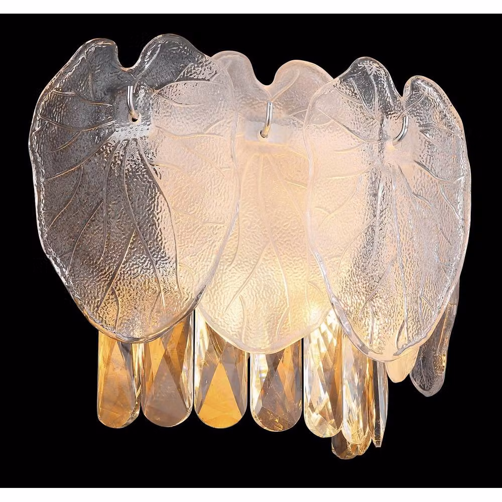 Netlighting Benjamin Wall Lamp in Chrome and Silver with K5 Crystals and 2x E14 Sockets – 2