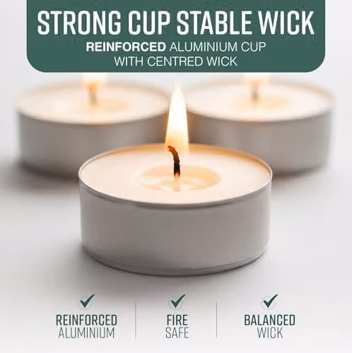 Globrite Unscented White Tea Light Candles, 100 Pack – 4