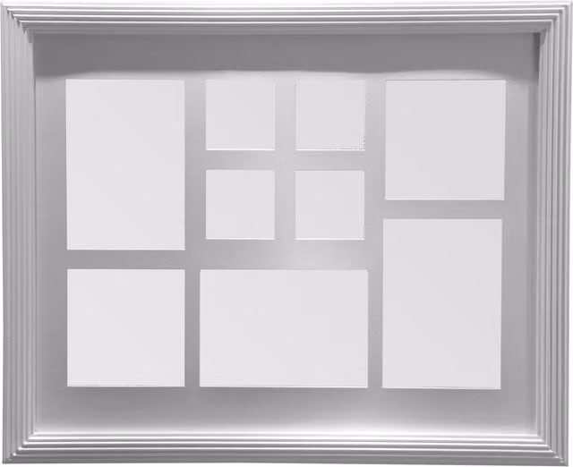 Premier Housewares Multi-Photo Rectangular Frame for 9 Photos, White, W: 50 cm, D: 40 cm, H: 2 cm