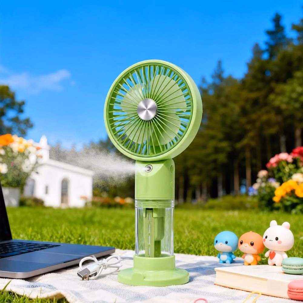FLAVORA Mini Handheld Mist Fan and Water Humidifier Cooler in Green – 2