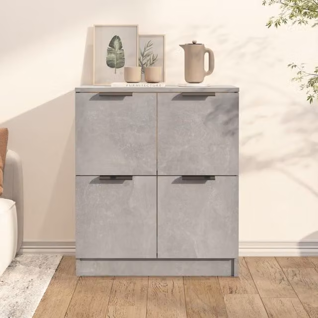 Berkfield Home Modern Sideboard in Concrete Grey, W/D/H: 60 x 30 x 70 cm