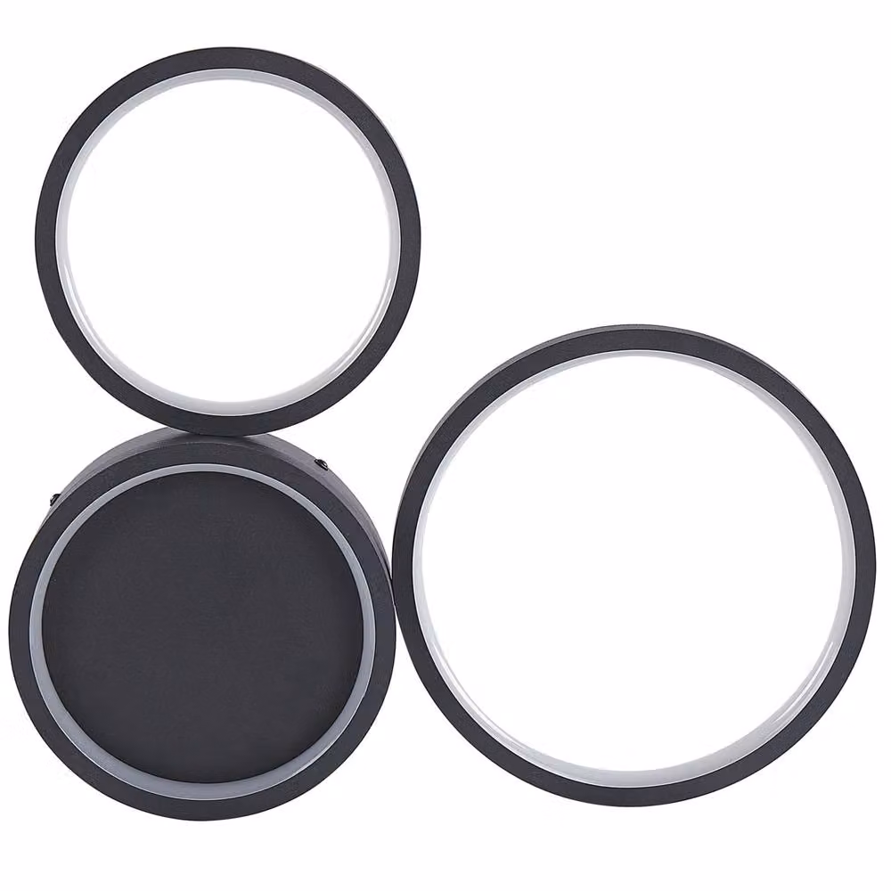 Wyld and Coco Round 3-Shade LED Ceiling Light in Black Metal, W/D/H: 36 x 36 x 7 cm – 3