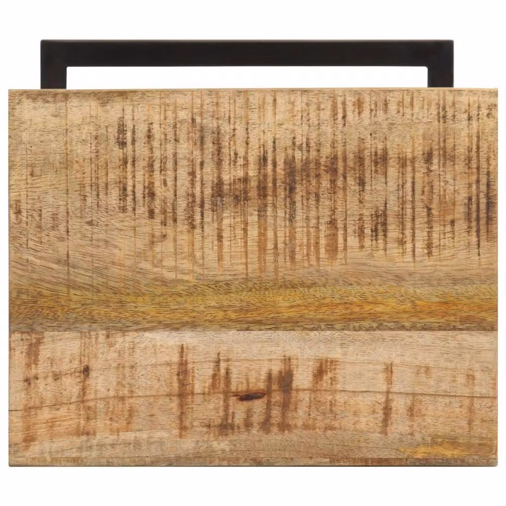 Berkfield Home Set of 2 Rustic Brown Rough Mango Wood Side Tables, W/D/H: 31.5 x 24.5 x 64.5 cm – 2
