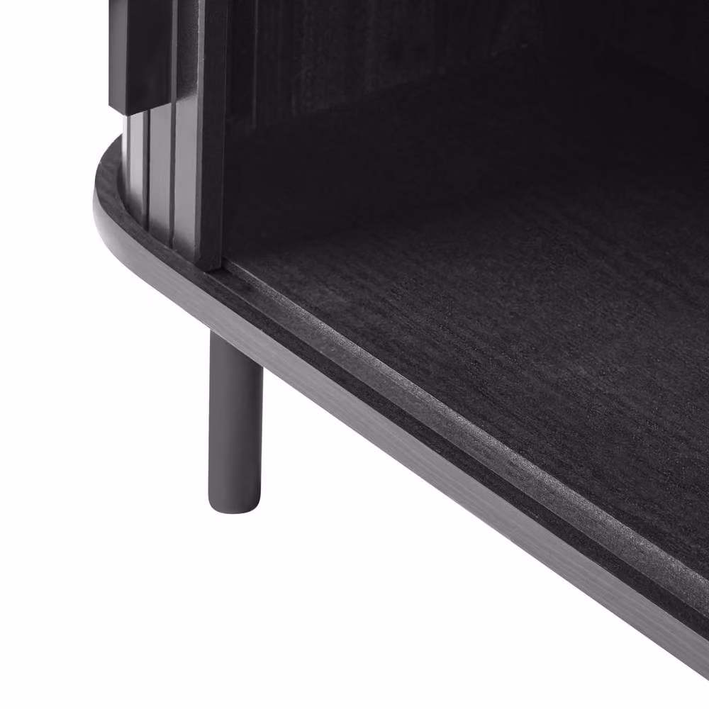 Wyld and Coco Black Laminated Wood and Metal Coffee Table with Sliding Storage, W/D/H: 120 x 60 x 41 cm – 5