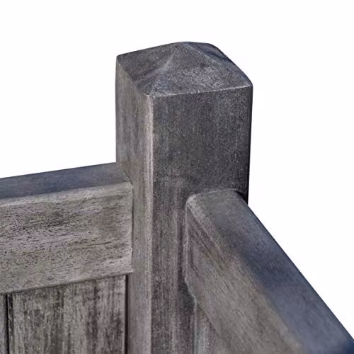Rowlinson Alderley Grey Square Wood Planter Tub W: 41.5 cm, D: 41.5 cm, H: 41.5 cm – 3